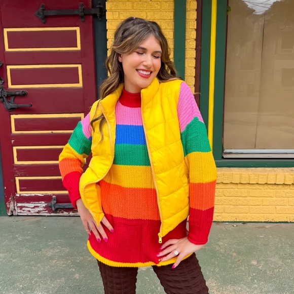 Tops Yellow Puffer Vest Poshmark